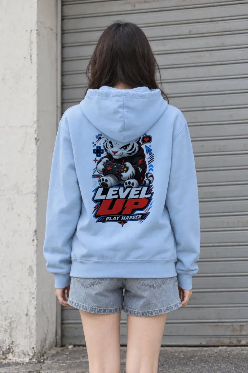 "Level Up Play Harder" Heavy Blend Unisex Pullover Hoodie