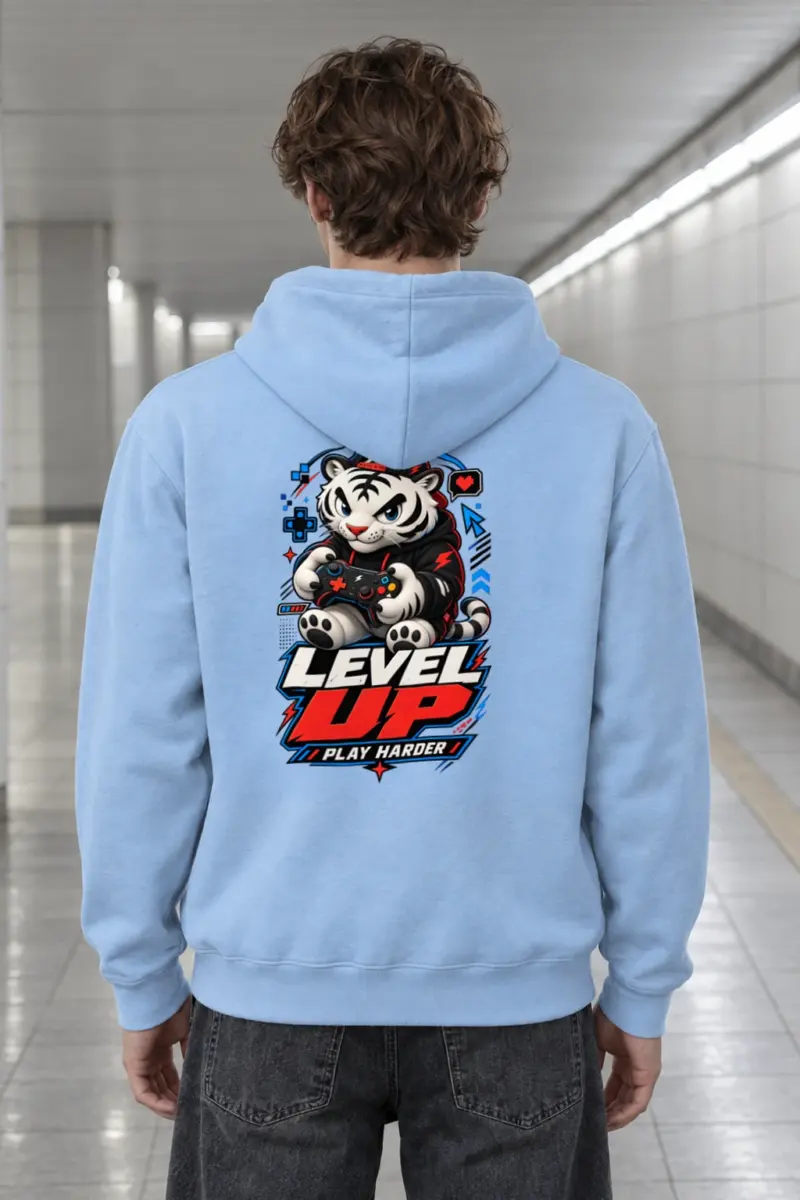 "Level Up Play Harder" Heavy Blend Unisex Pullover Hoodie