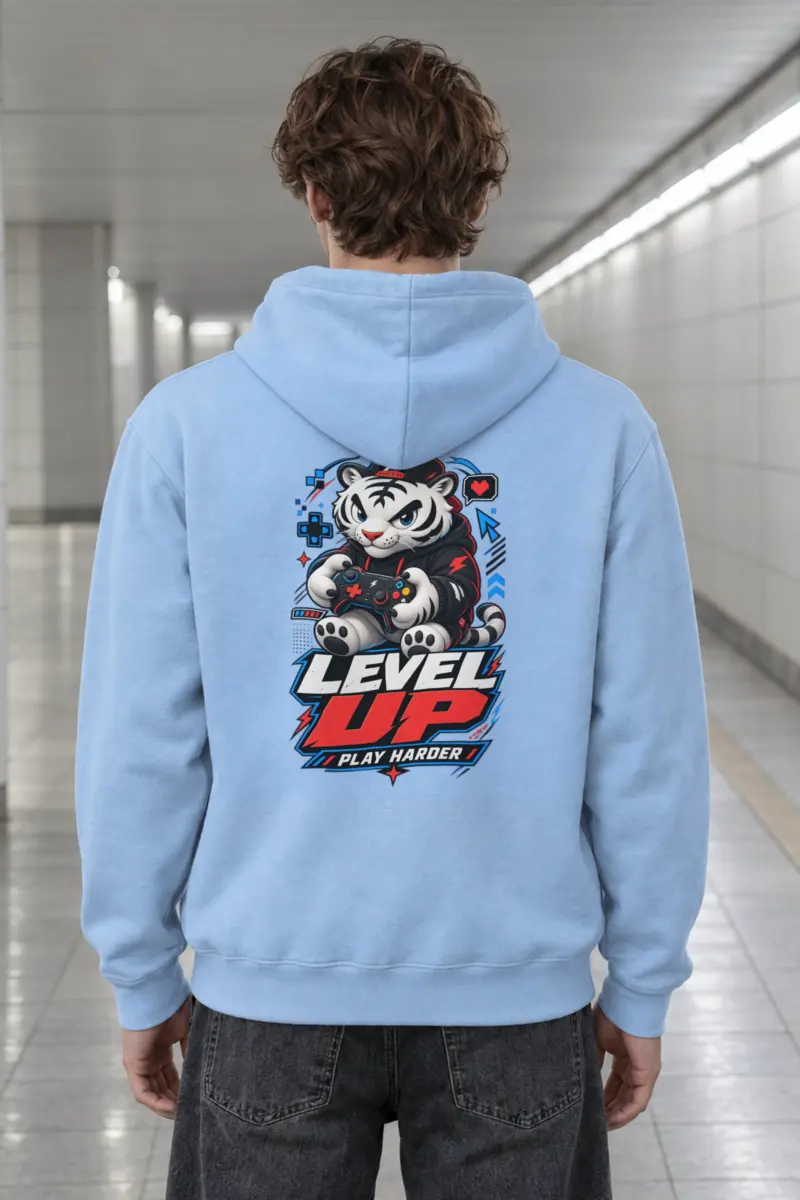 "Level Up Play Harder" Heavy Blend Unisex Pullover Hoodie