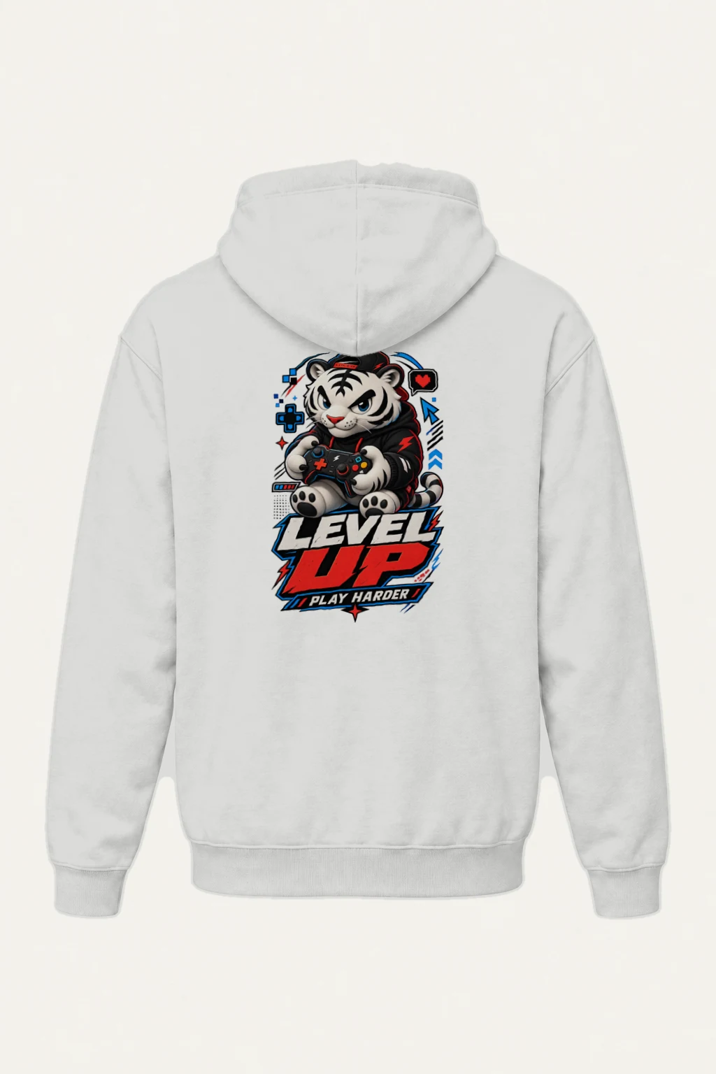 "Level Up Play Harder" Heavy Blend Unisex Pullover Hoodie | Gildan 18500