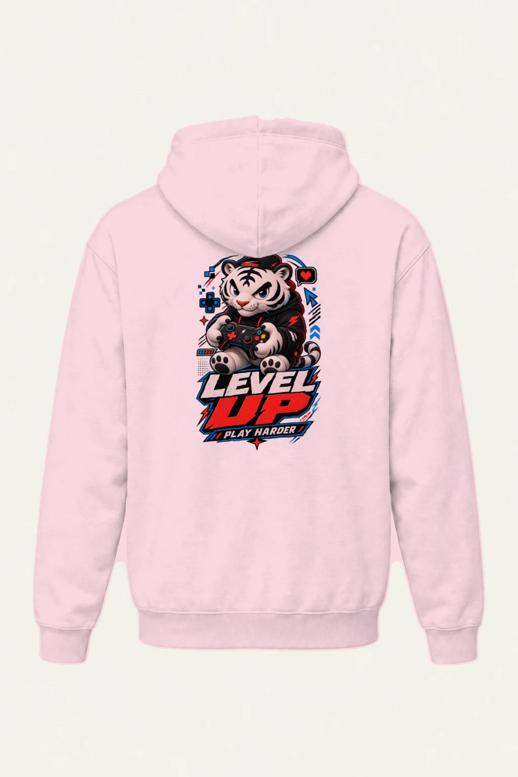 "Level Up Play Harder" Heavy Blend Unisex Pullover Hoodie | Gildan 18500