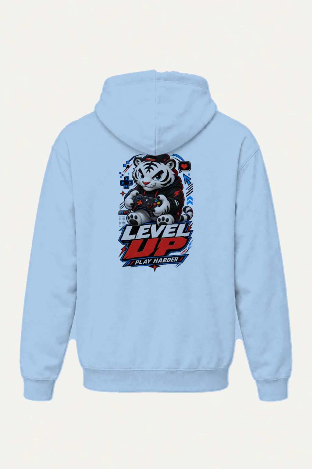 "Level Up Play Harder" Heavy Blend Unisex Pullover Hoodie | Gildan 18500
