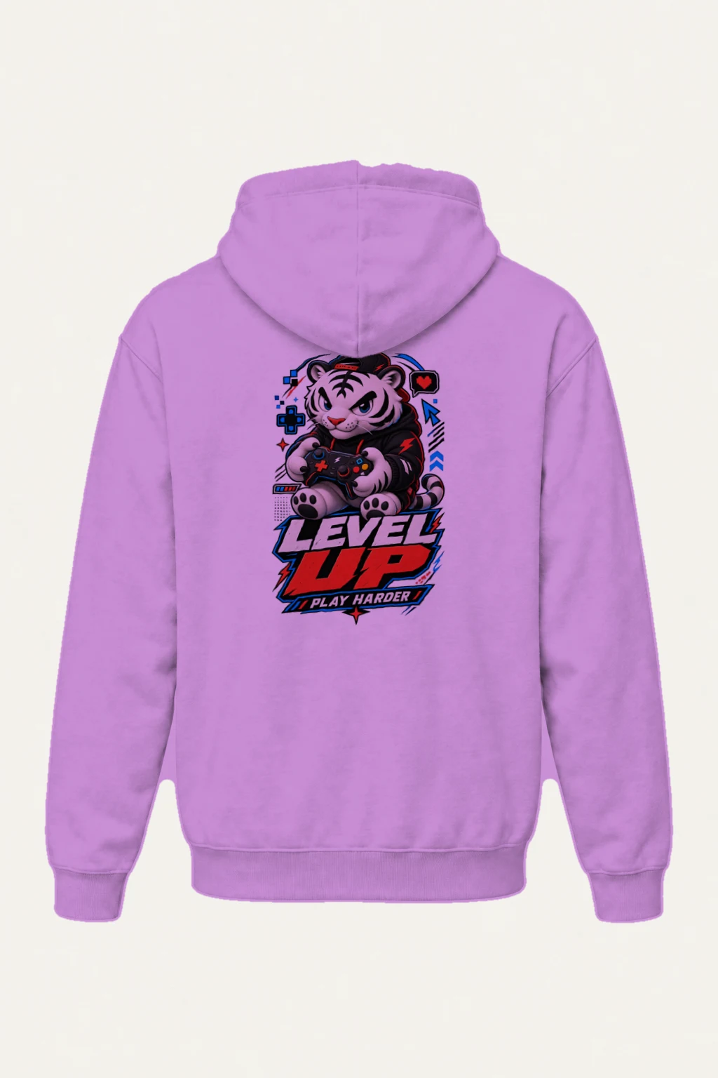"Level Up Play Harder" Heavy Blend Unisex Pullover Hoodie | Gildan 18500