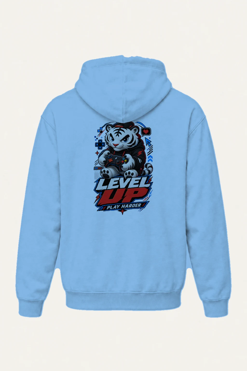 "Level Up Play Harder" Heavy Blend Unisex Pullover Hoodie | Gildan 18500