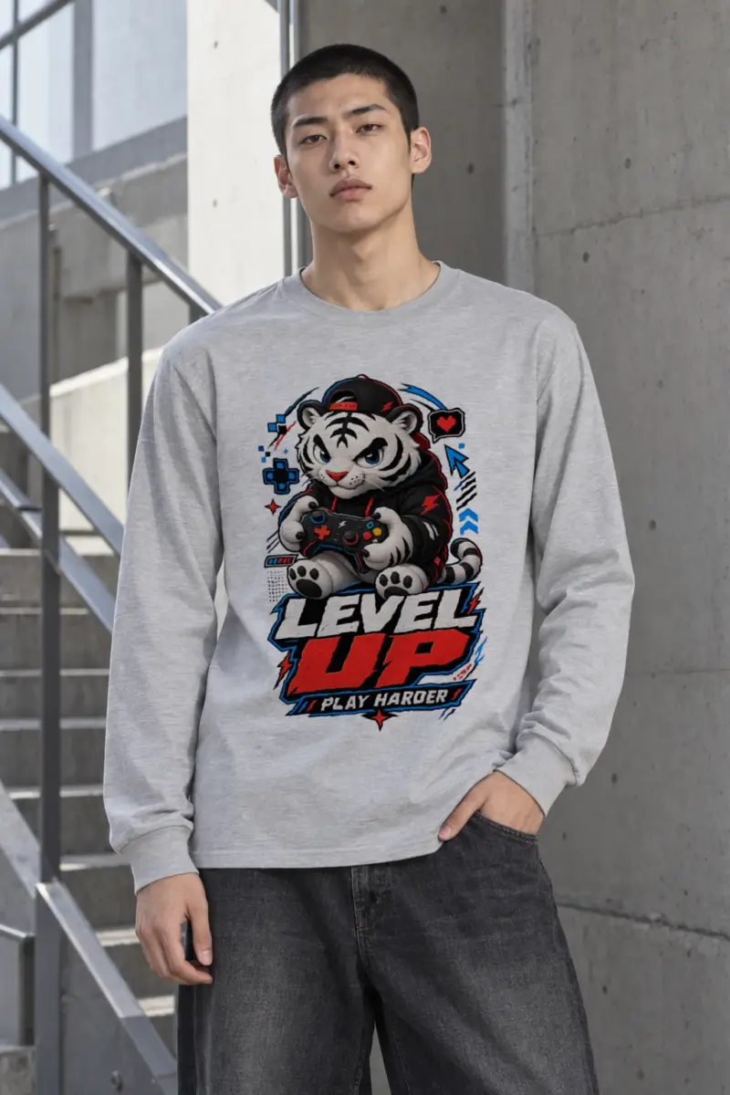 "Level Up Play Harder" Unisex Longsleeve T-shirt