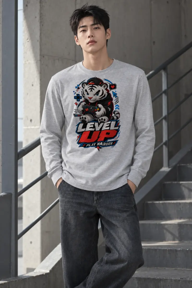 "Level Up Play Harder" Unisex Longsleeve T-shirt