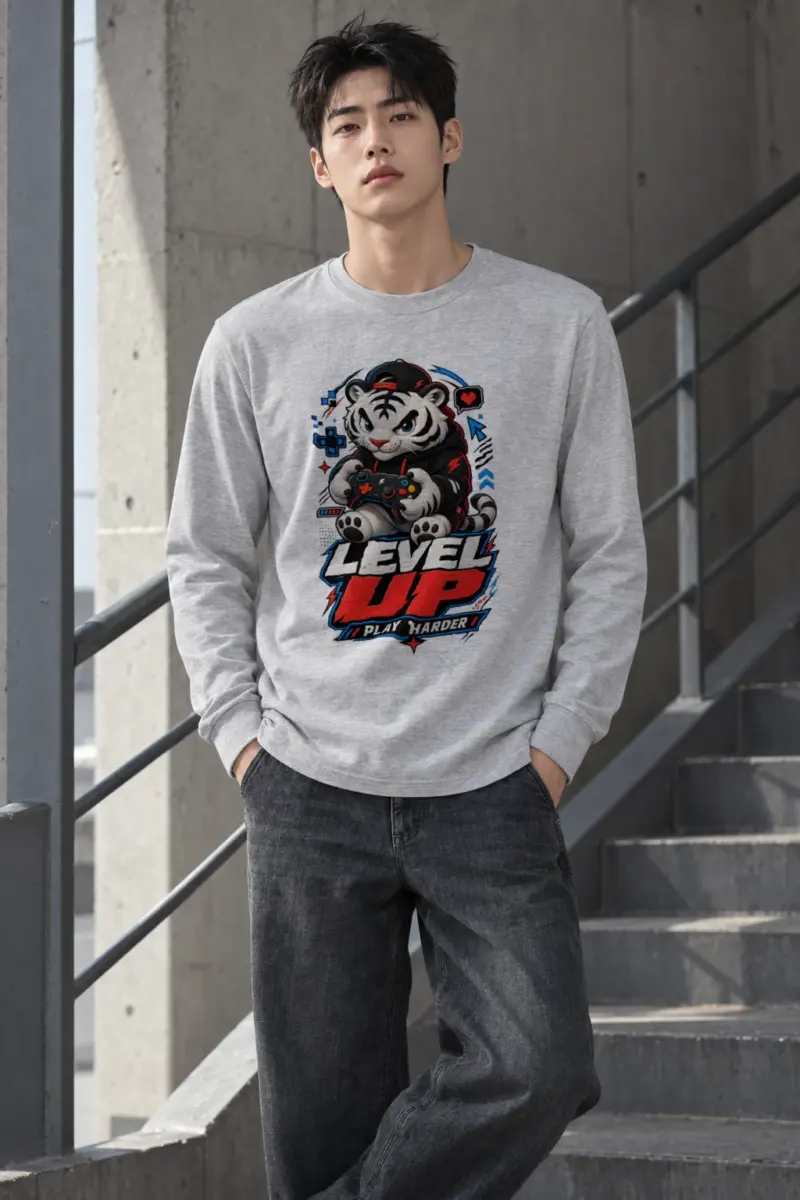 "Level Up Play Harder" Unisex Longsleeve T-shirt