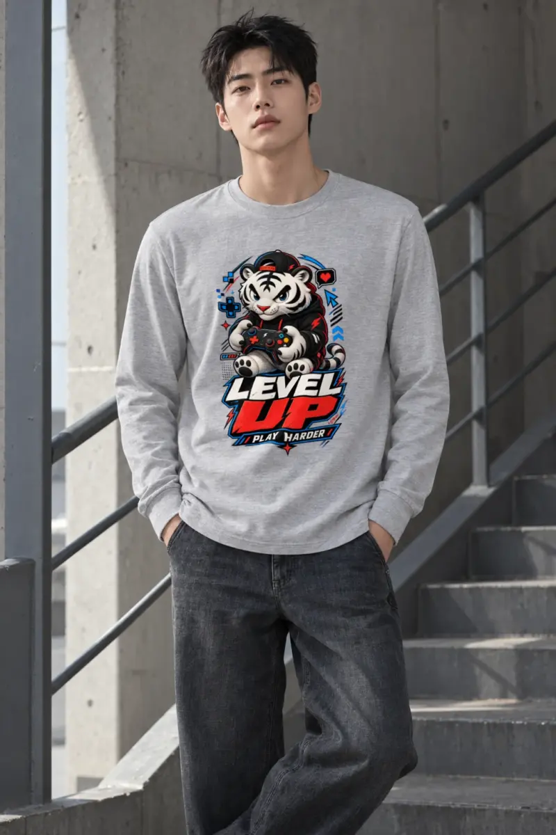 "Level Up Play Harder" Unisex Longsleeve T-shirt