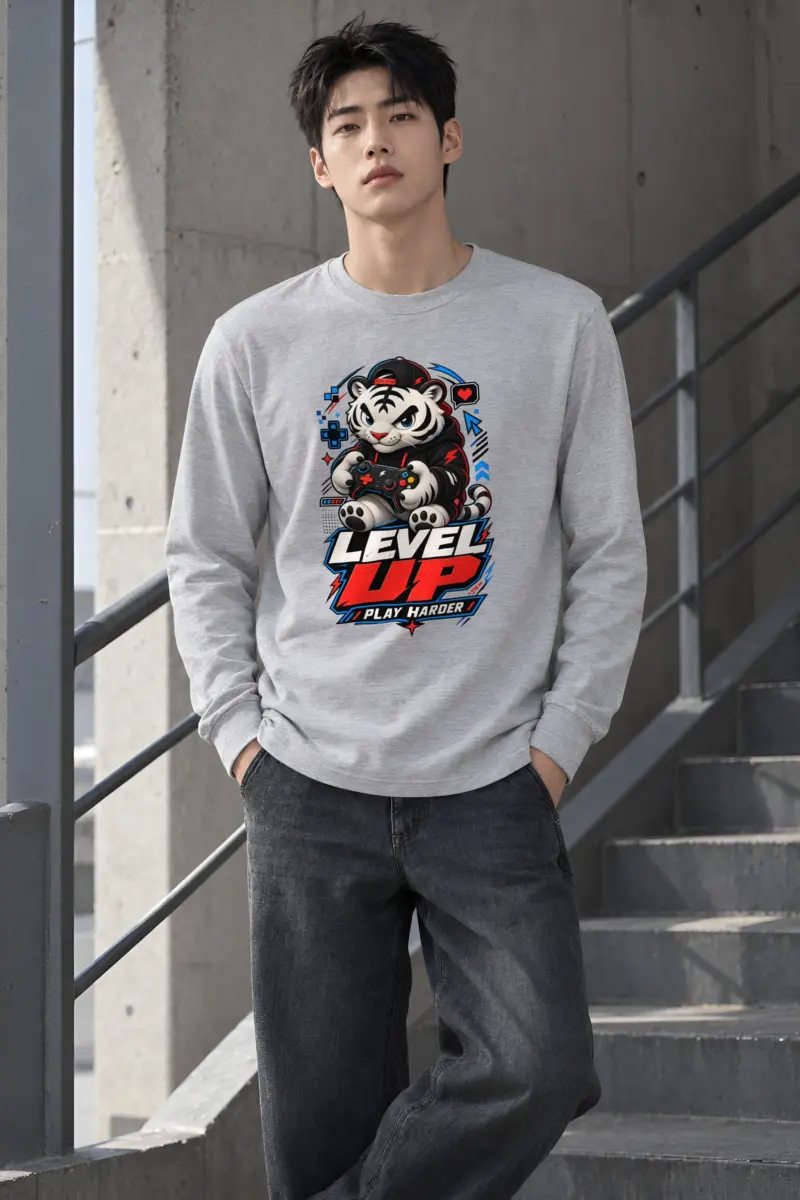 "Level Up Play Harder" Unisex Longsleeve T-shirt