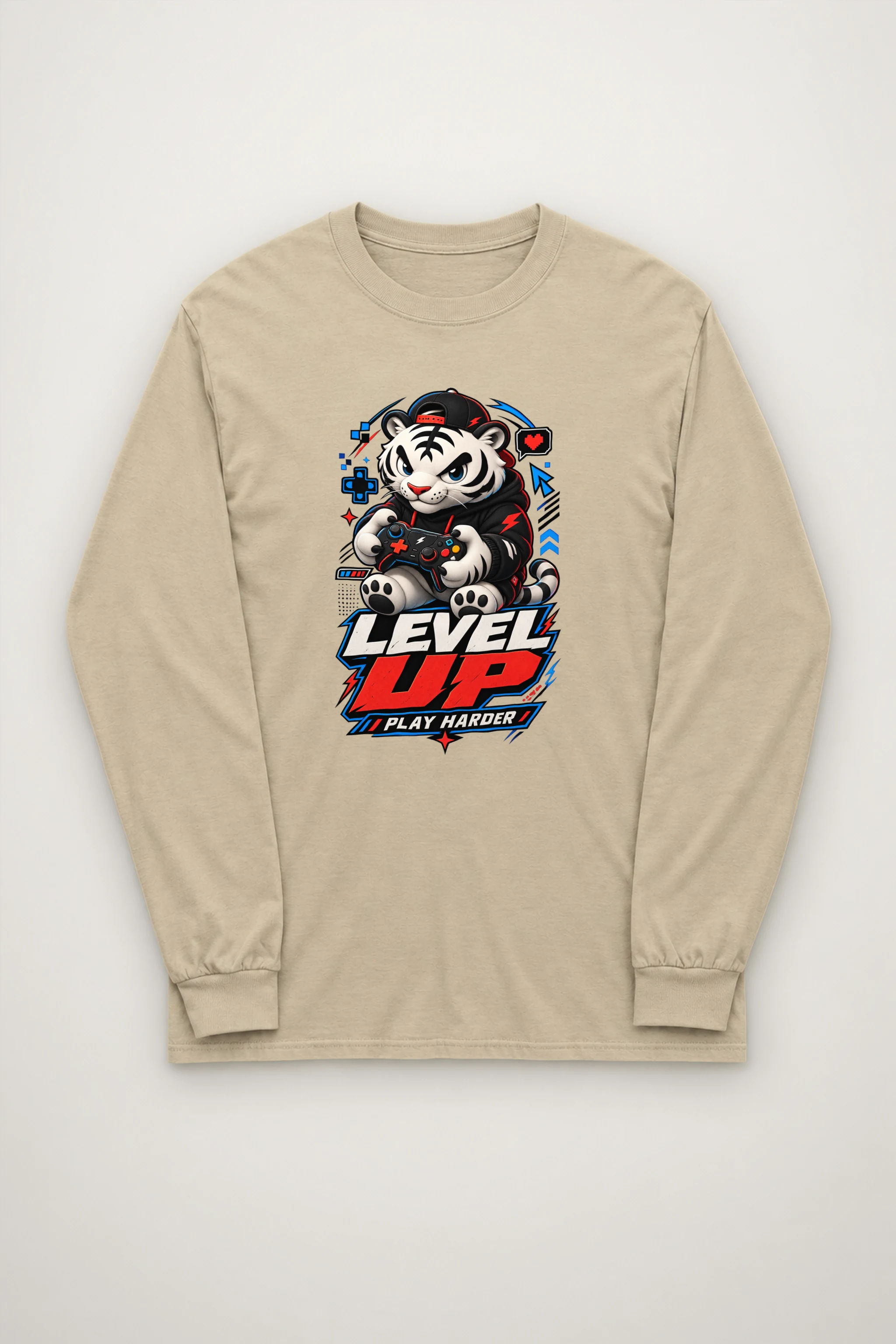 "Level Up Play Harder" Unisex Longsleeve T-shirt