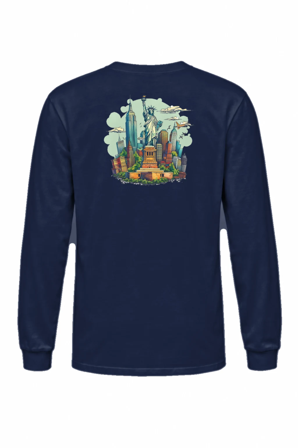 "Liberty Cityscape" Unisex Longsleeve T-shirt | Gildan 2400