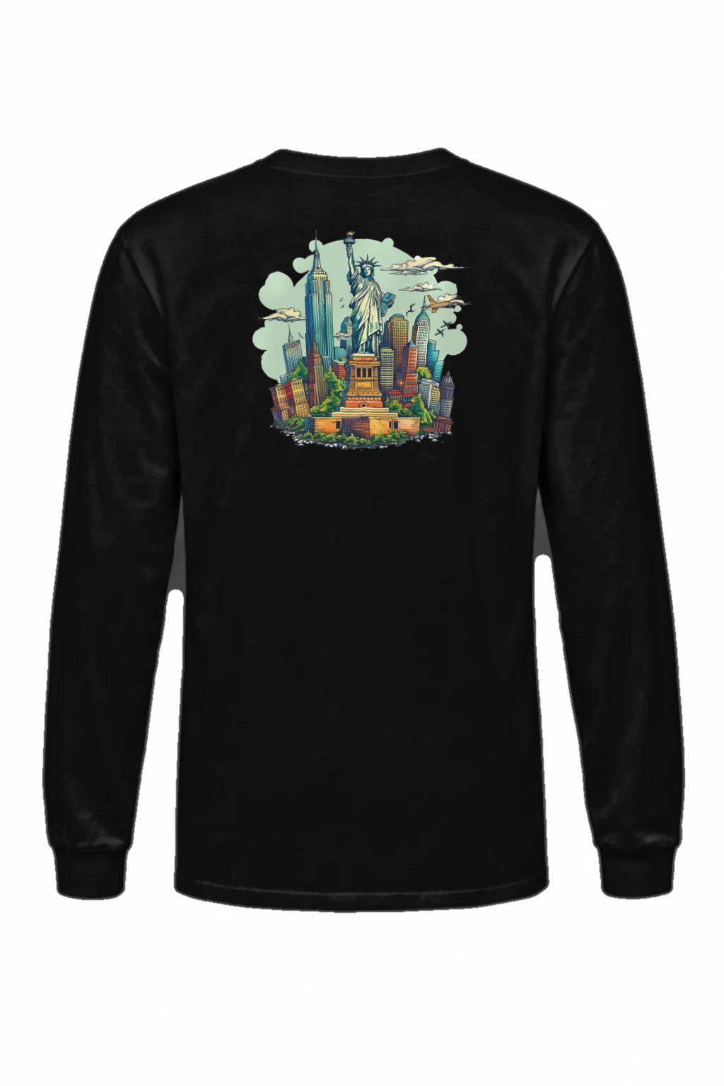 "Liberty Cityscape" Unisex Longsleeve T-shirt | Gildan 2400