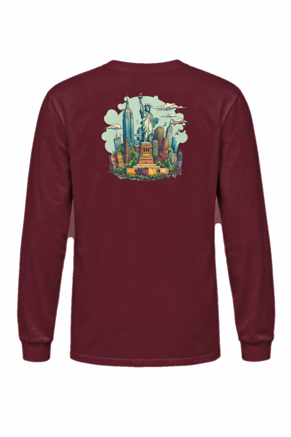 "Liberty Cityscape" Unisex Longsleeve T-shirt | Gildan 2400