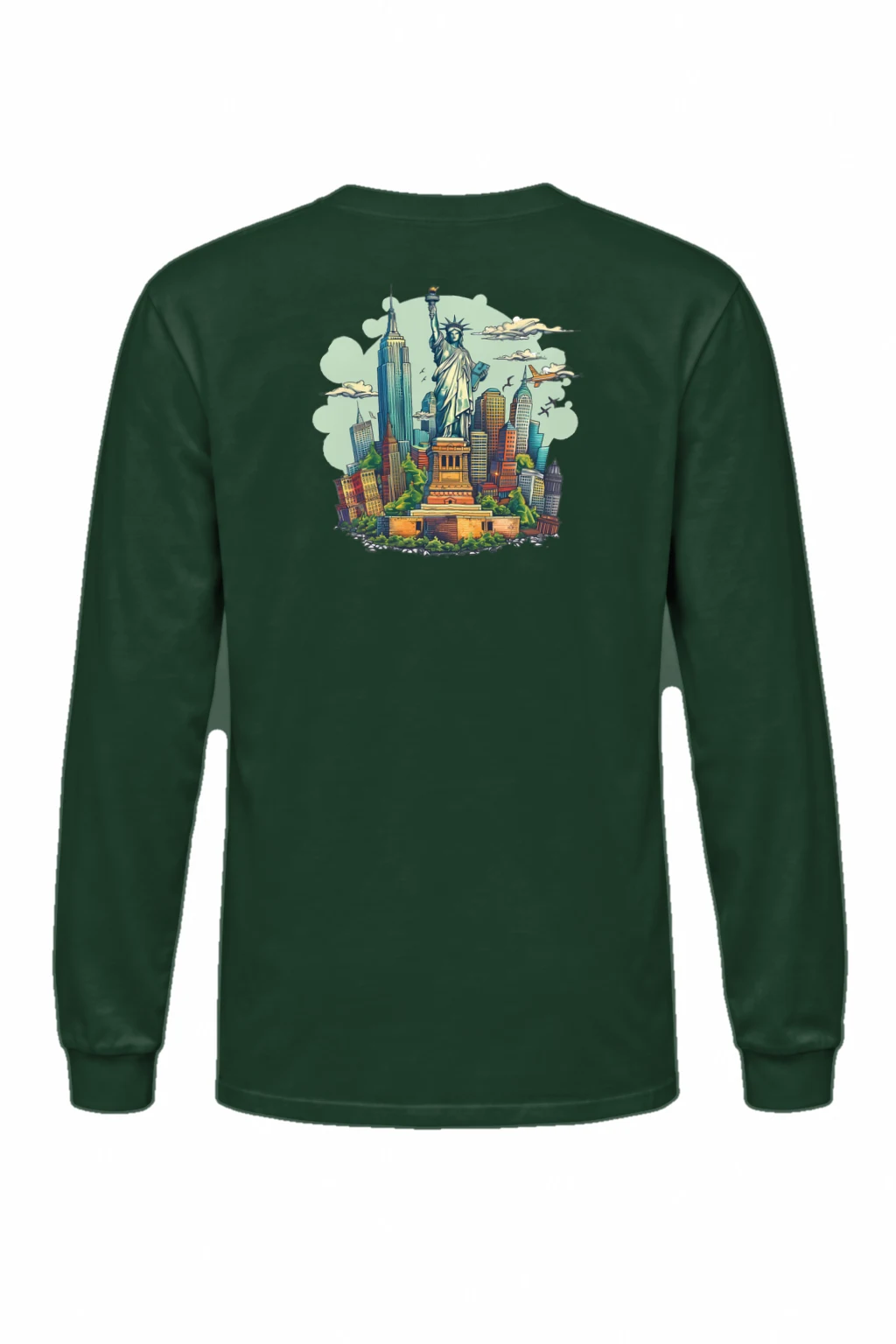 "Liberty Cityscape" Unisex Longsleeve T-shirt | Gildan 2400