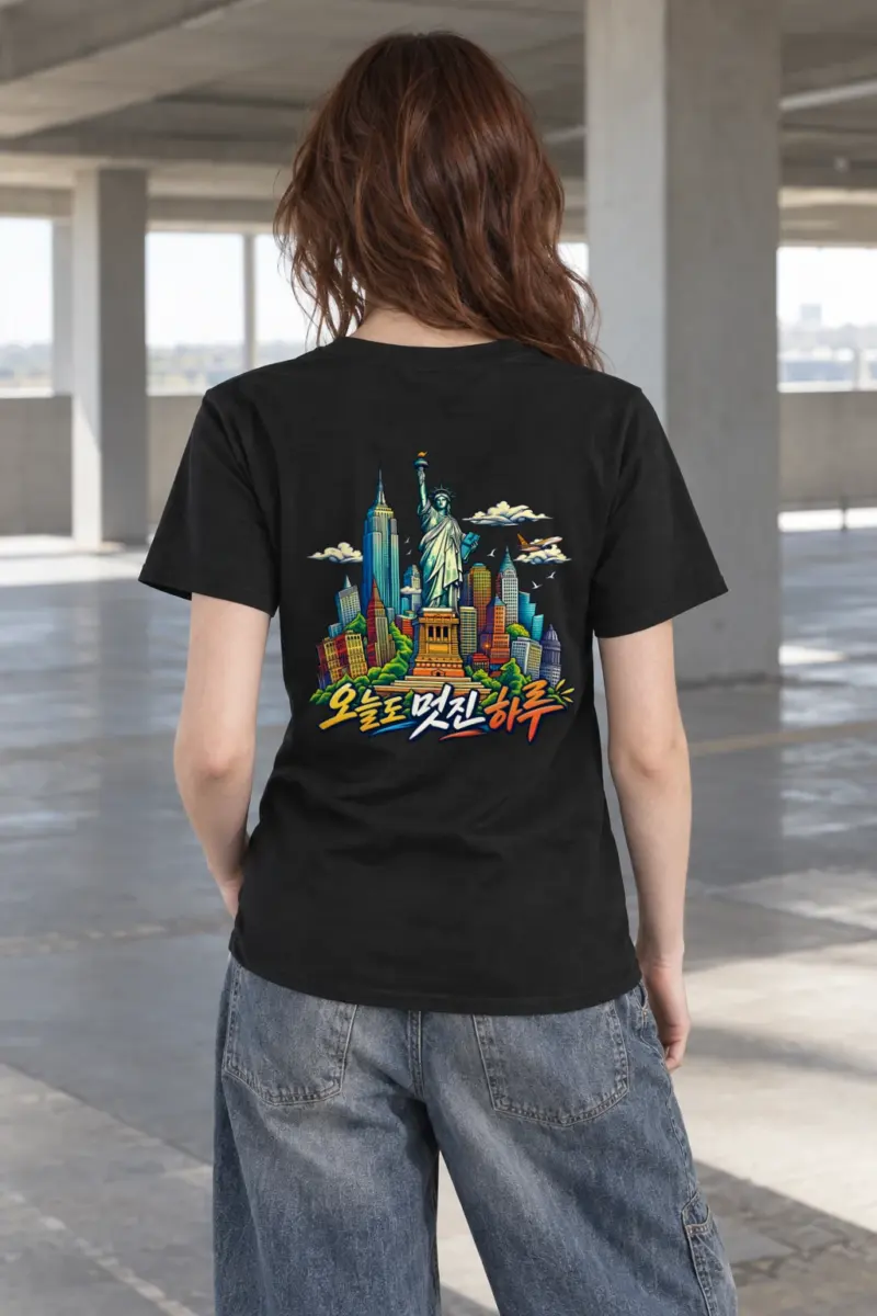 "Liberty Comic Skyline" Heavyweight Unisex Crewneck T-shirt