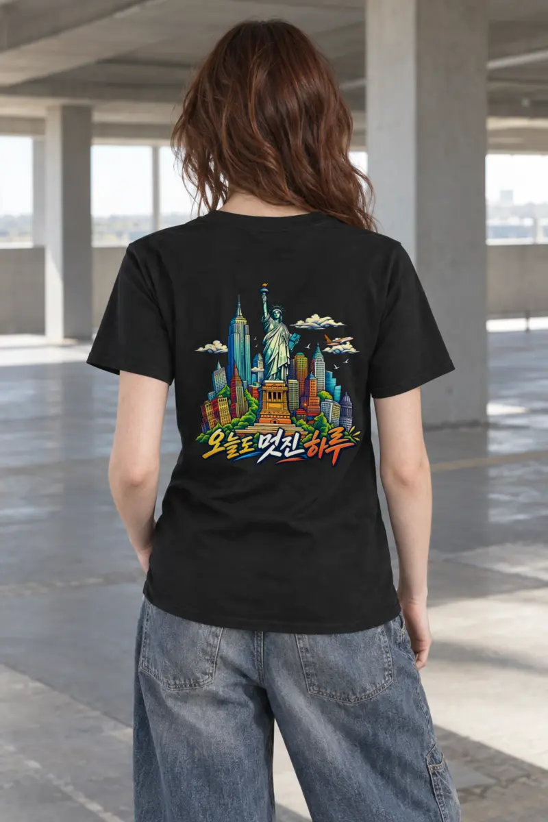 "Liberty Comic Skyline" Heavyweight Unisex Crewneck T-shirt