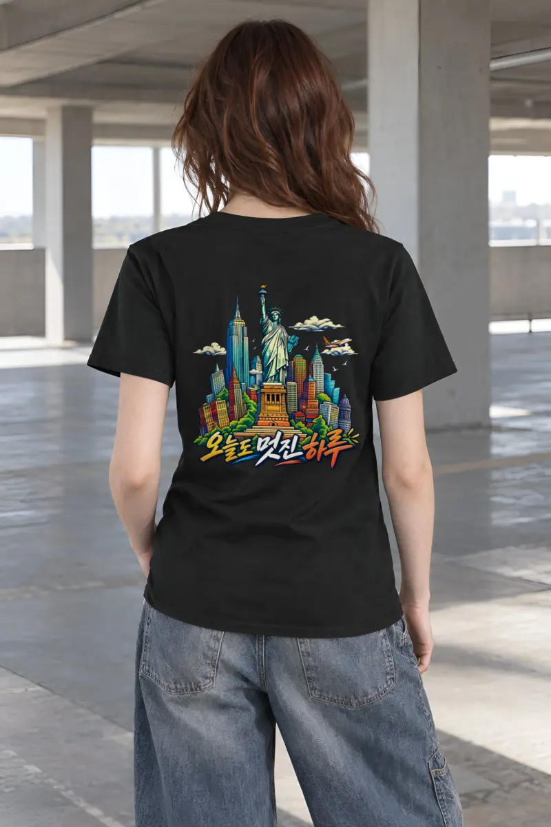 "Liberty Comic Skyline" Heavyweight Unisex Crewneck T-shirt