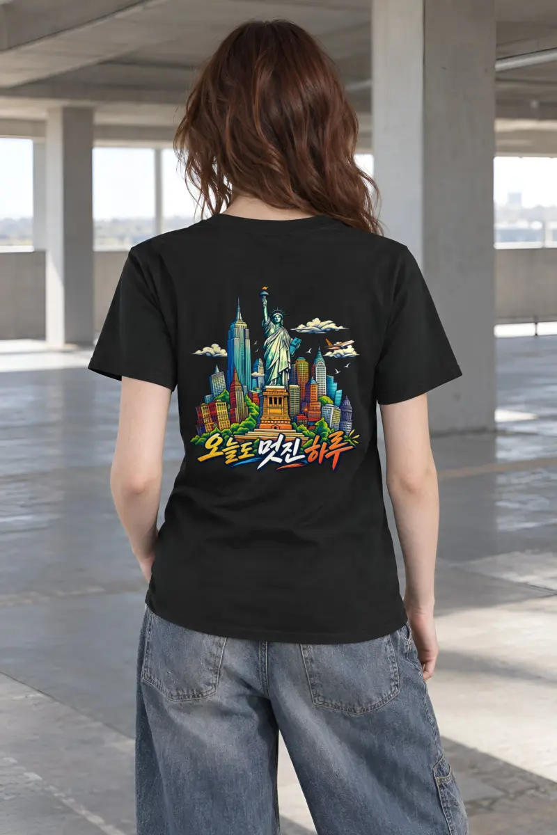 "Liberty Comic Skyline" Heavyweight Unisex Crewneck T-shirt
