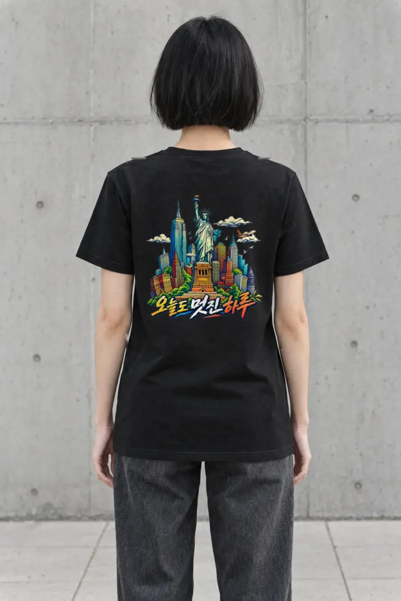 "Liberty Comic Skyline" Heavyweight Unisex Crewneck T-shirt