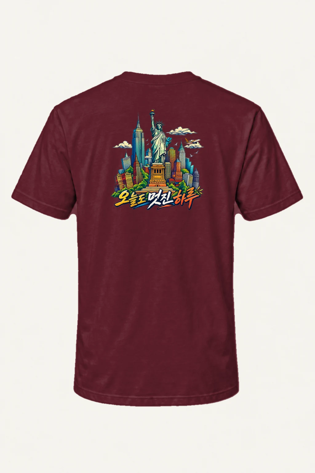 "Liberty Comic Skyline" Heavyweight Unisex Crewneck T-shirt | Gildan 5000
