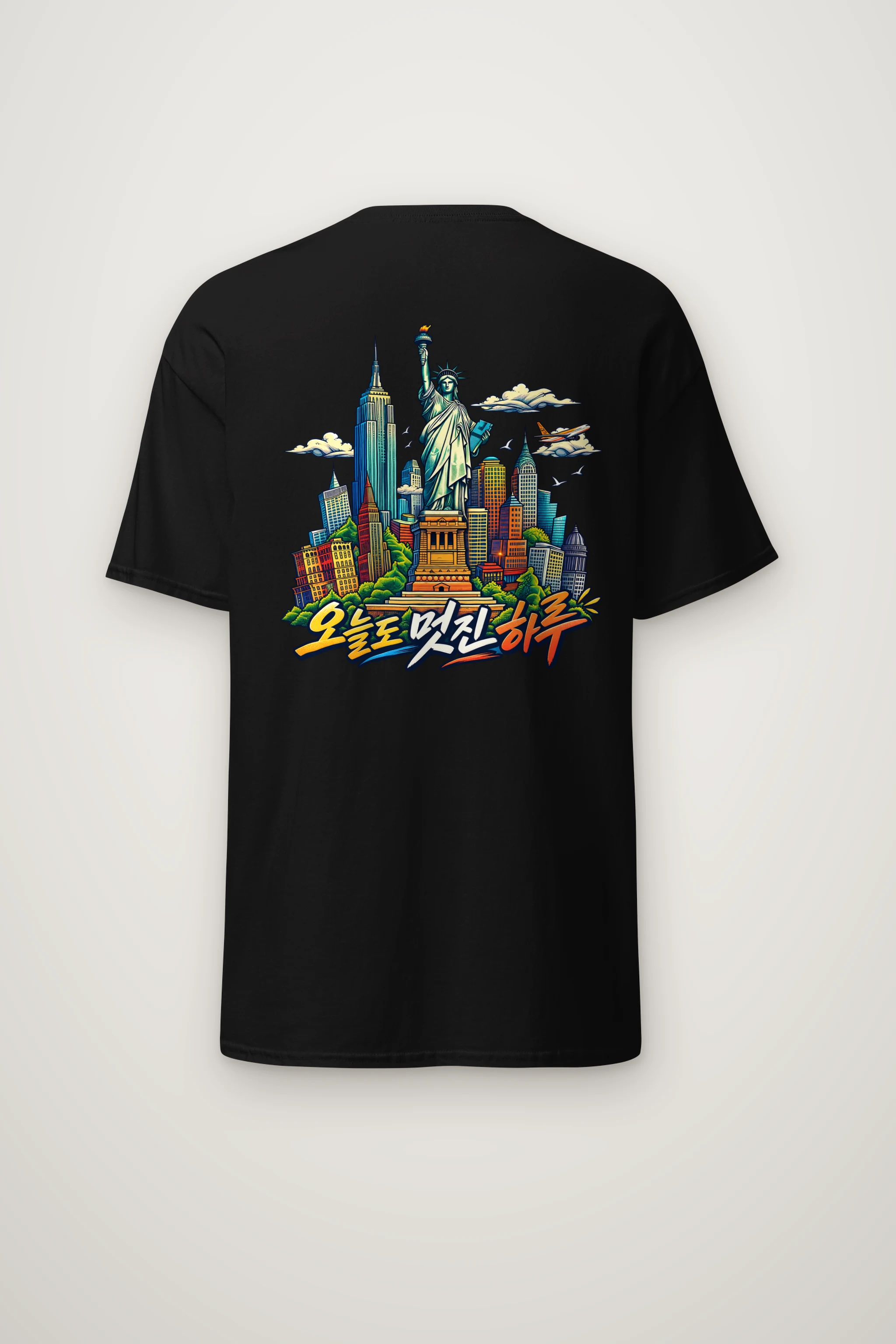 "Liberty Comic Skyline" Heavyweight Unisex Crewneck T-shirt