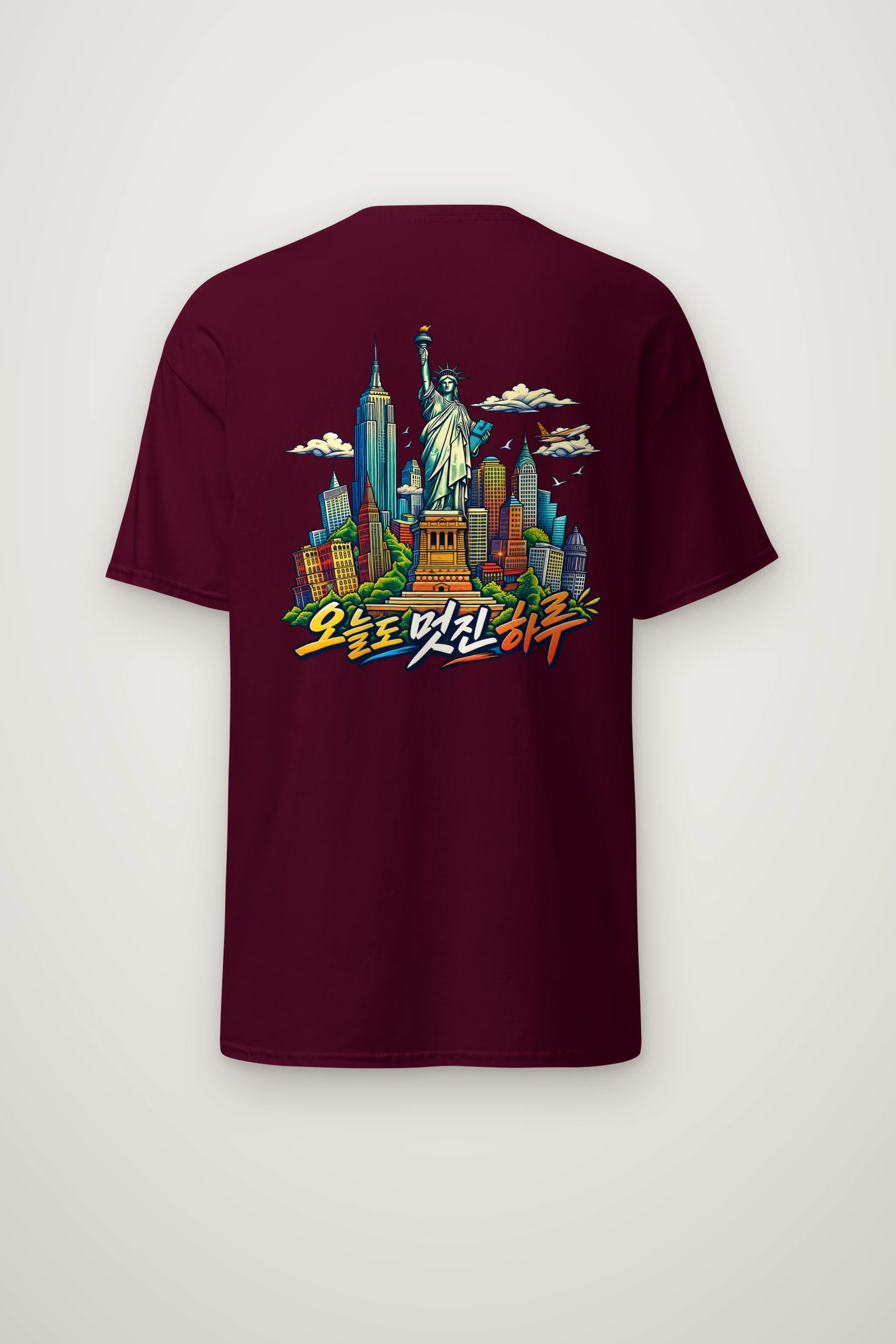 "Liberty Comic Skyline" Heavyweight Unisex Crewneck T-shirt