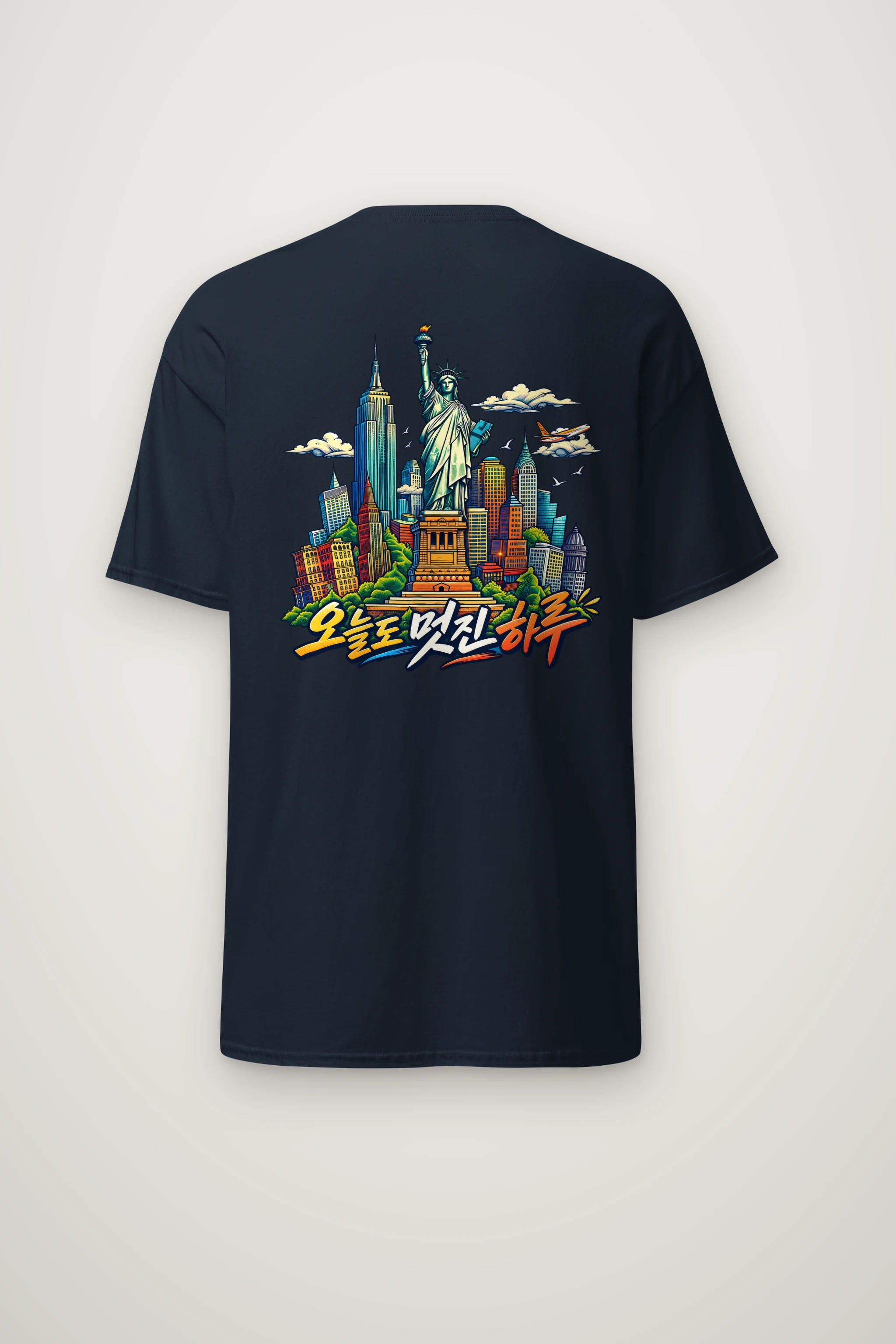 "Liberty Comic Skyline" Heavyweight Unisex Crewneck T-shirt