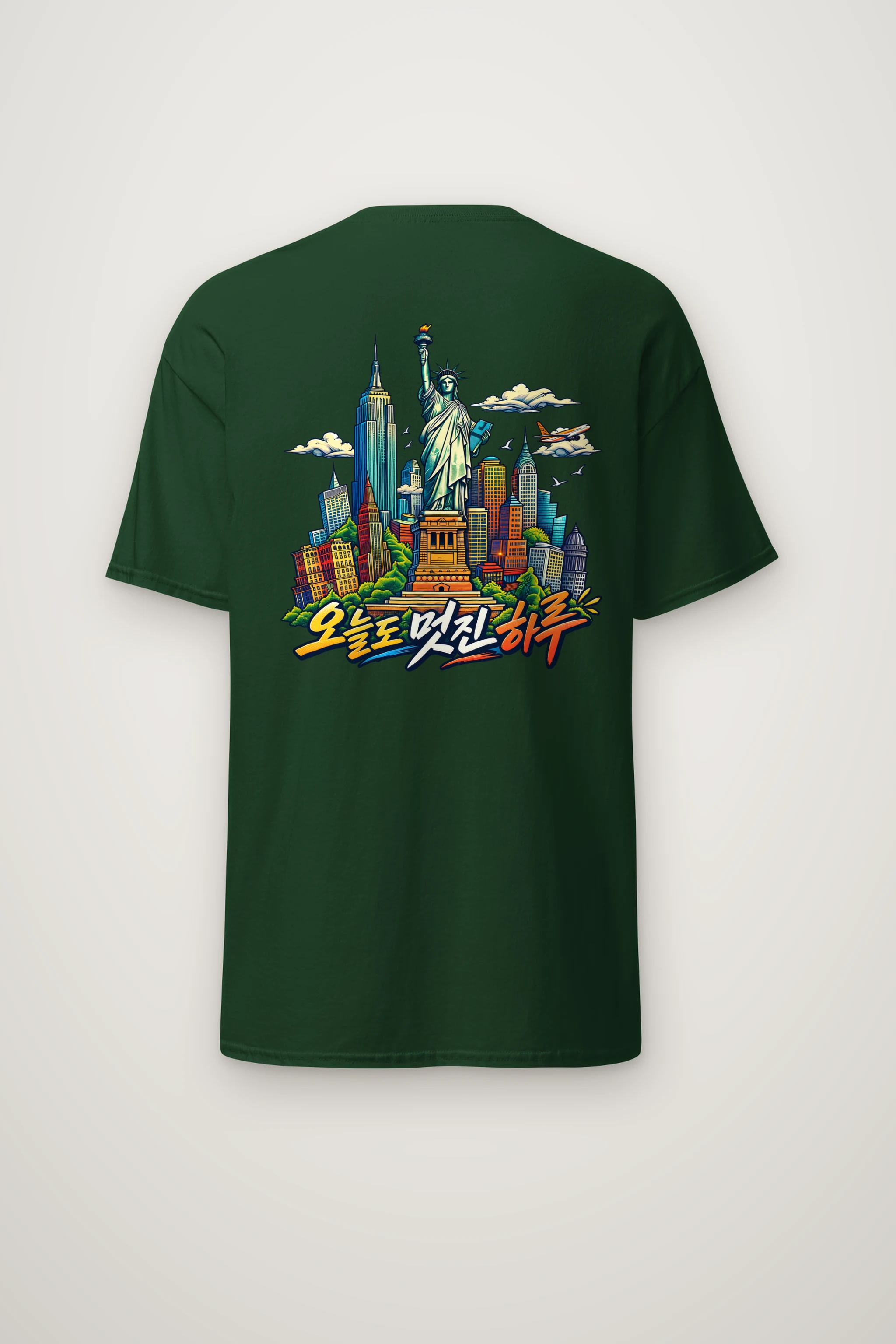 "Liberty Comic Skyline" Heavyweight Unisex Crewneck T-shirt