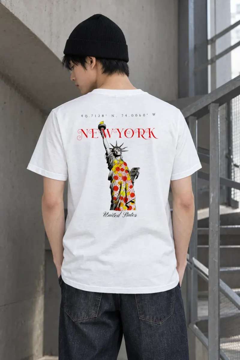 "Liberty Coordinates" Heavyweight Unisex Crewneck T-shirt | Gildan 5000