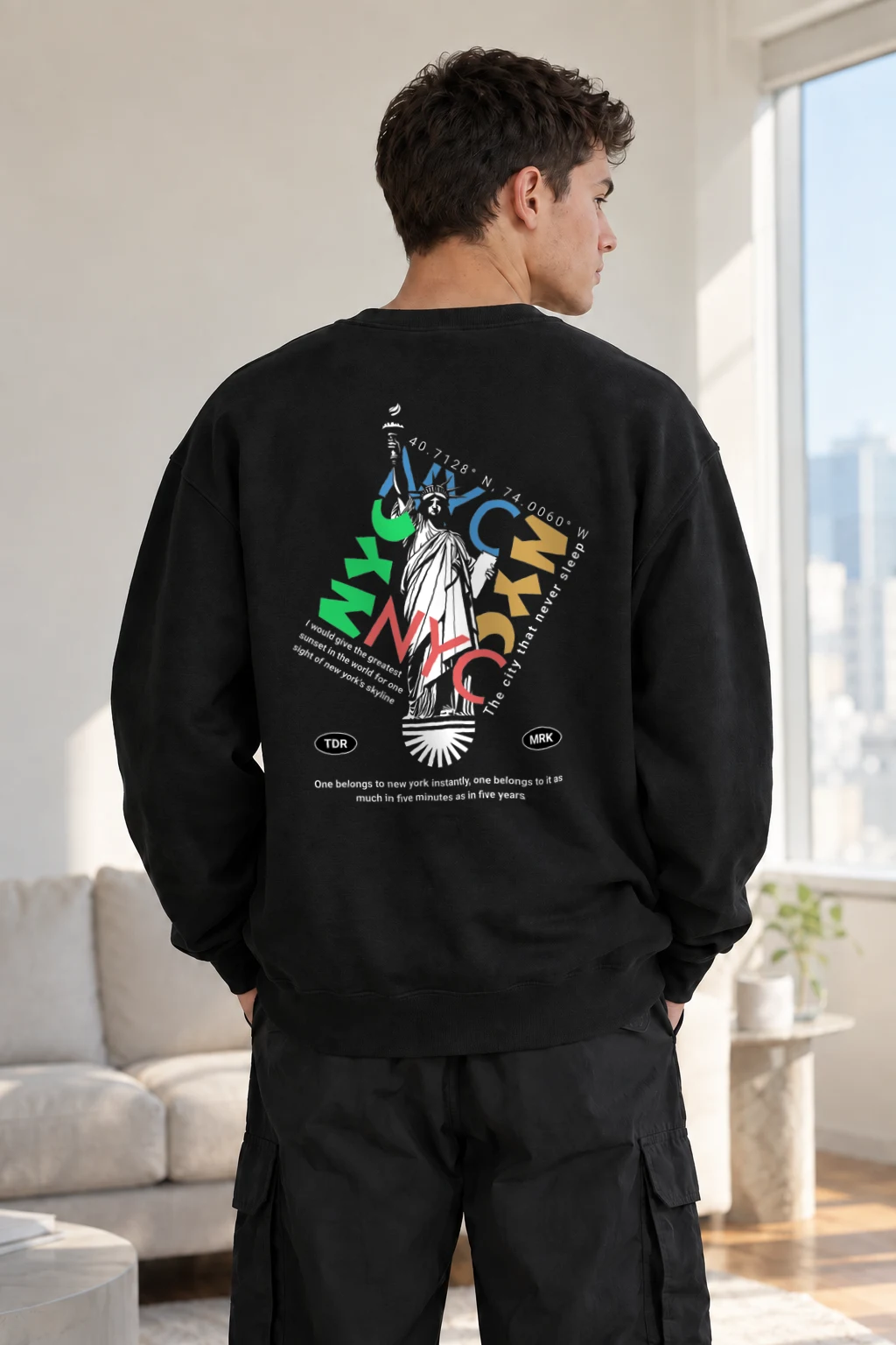 "Liberty NYC" Heavy Blend Unisex Crewneck Sweatshirt | Gildan 18000