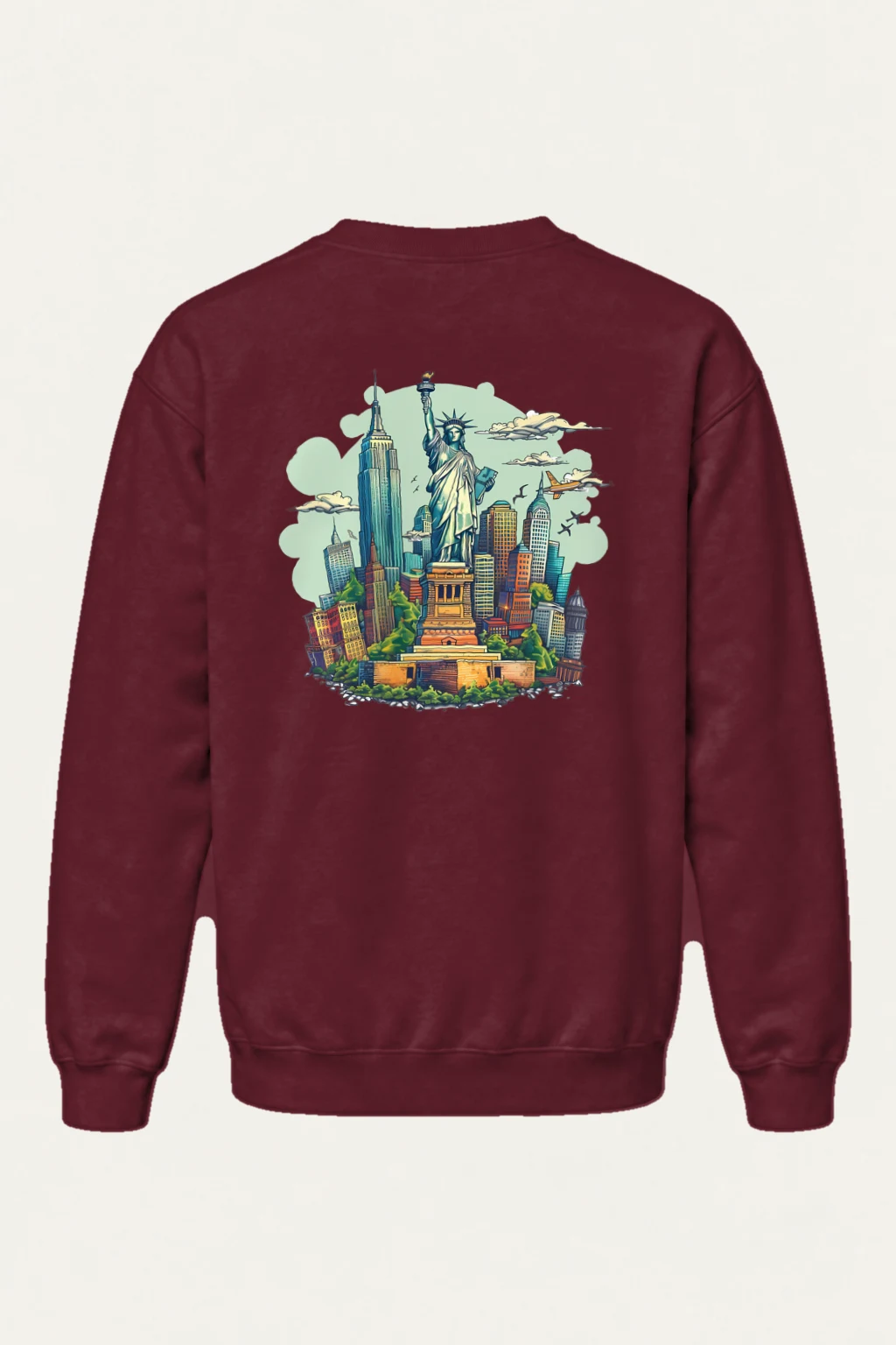"Liberty Skyline" Heavy Blend Unisex Crewneck Sweatshirt | Gildan 18000