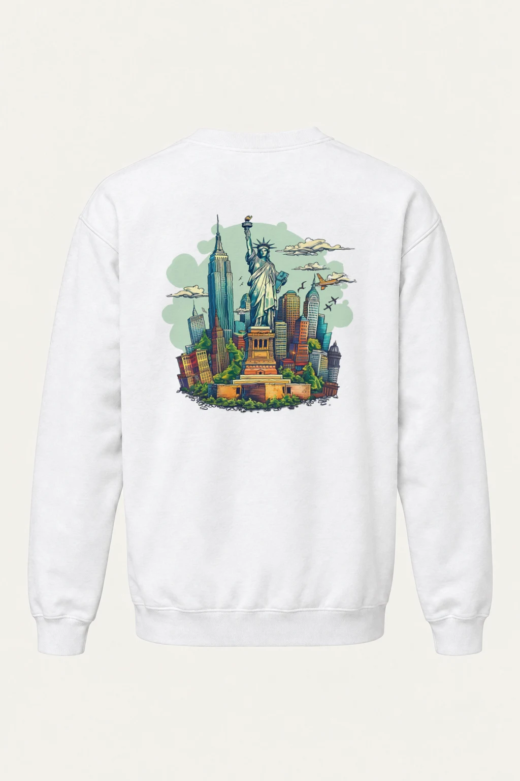 "Liberty Skyline" Heavy Blend Unisex Crewneck Sweatshirt | Gildan 18000