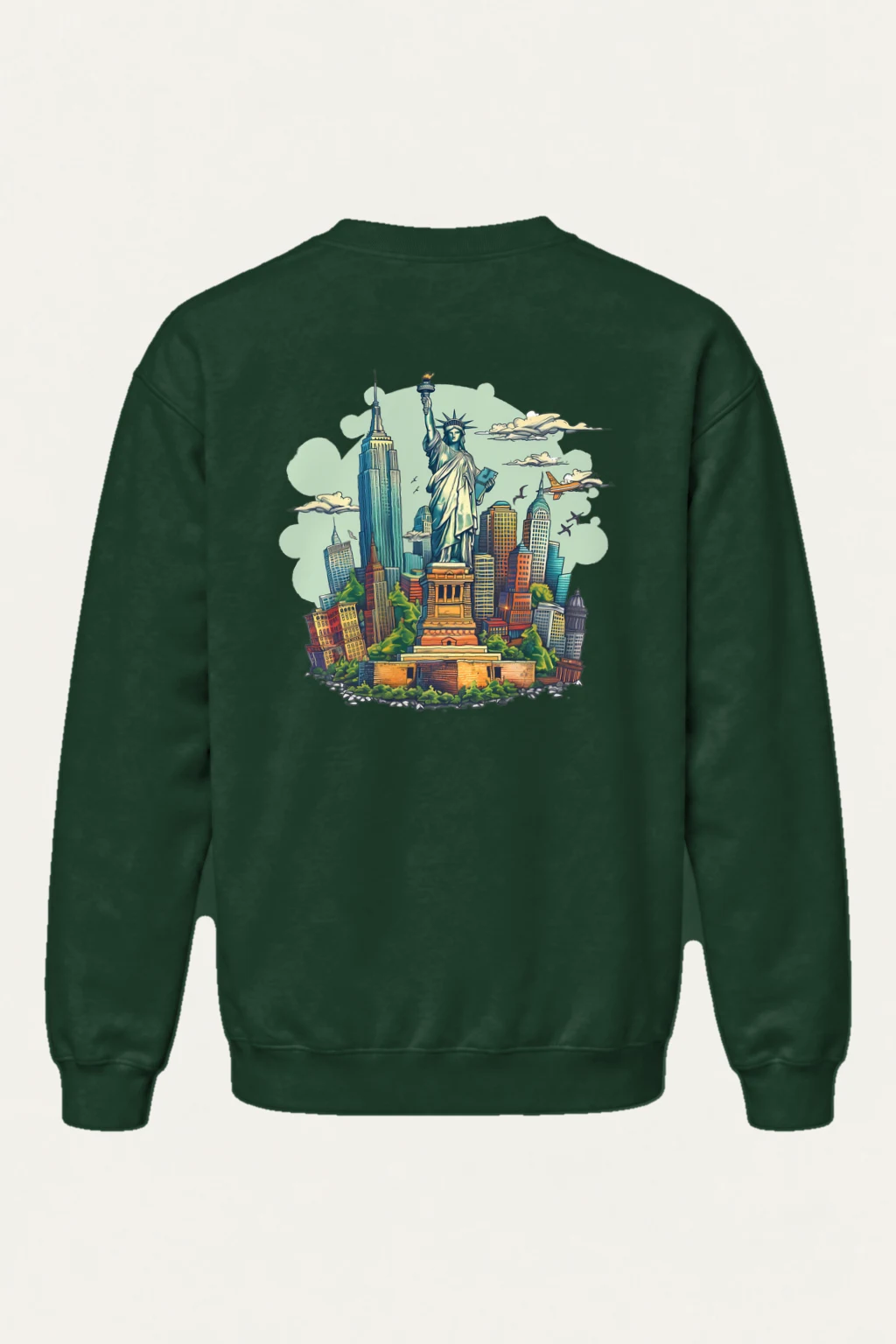 "Liberty Skyline" Heavy Blend Unisex Crewneck Sweatshirt | Gildan 18000