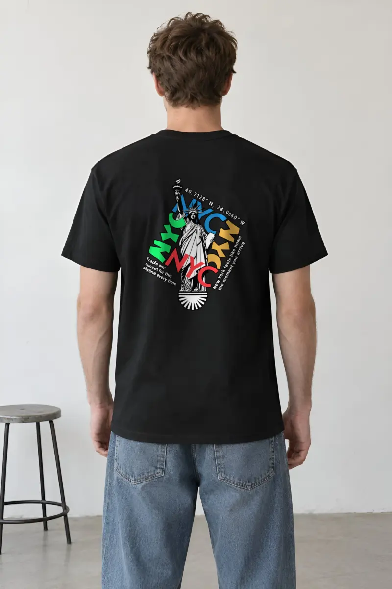 "Liberty Skyline" Heavyweight Unisex Crewneck T-shirt