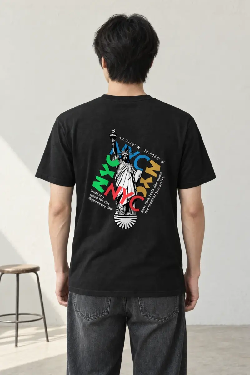 "Liberty Skyline" Heavyweight Unisex Crewneck T-shirt