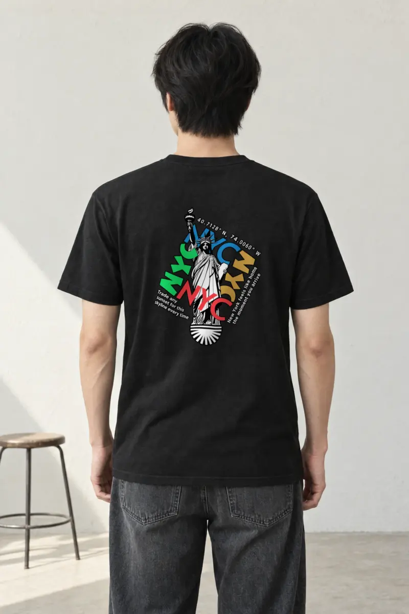 "Liberty Skyline" Heavyweight Unisex Crewneck T-shirt