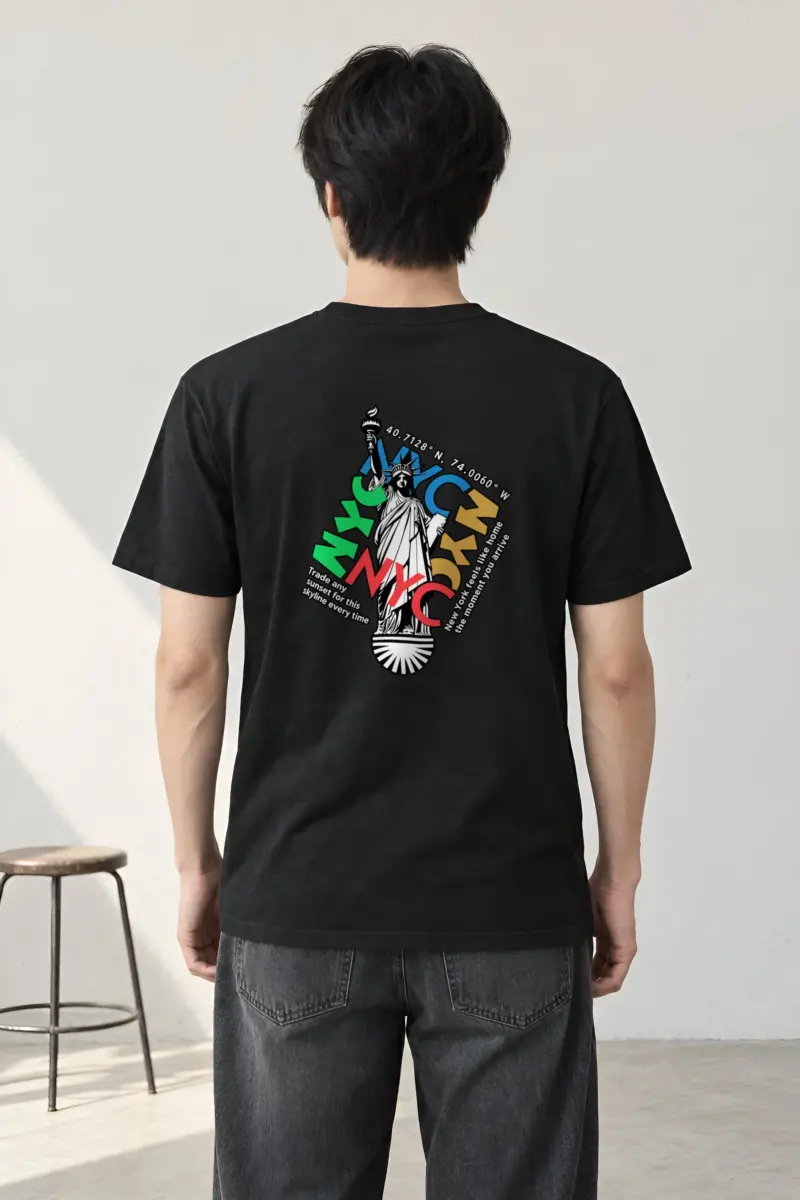 "Liberty Skyline" Heavyweight Unisex Crewneck T-shirt