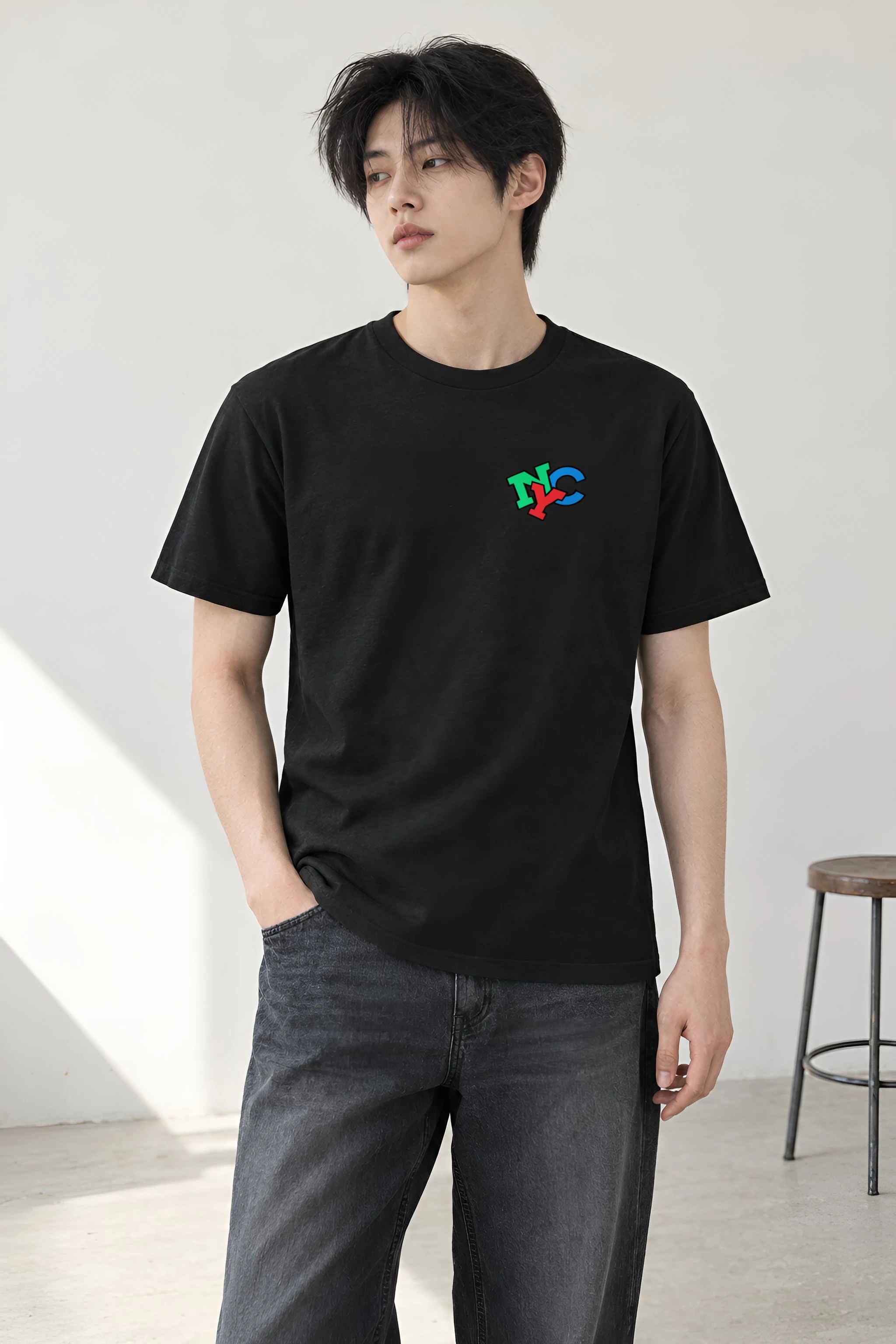 "Liberty Skyline" Heavyweight Unisex Crewneck T-shirt