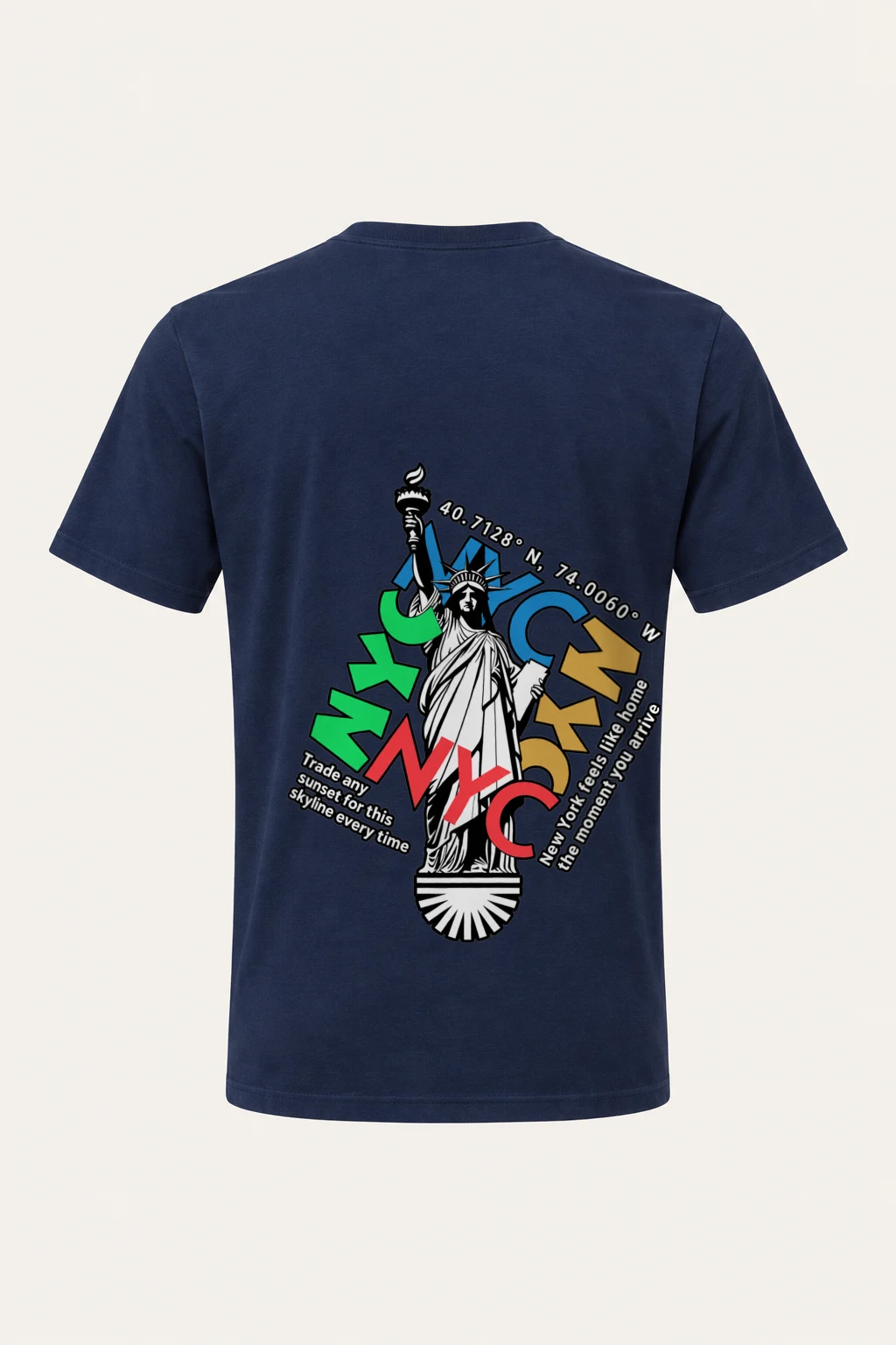 "Liberty Skyline" Heavyweight Unisex Crewneck T-shirt | Gildan 5000