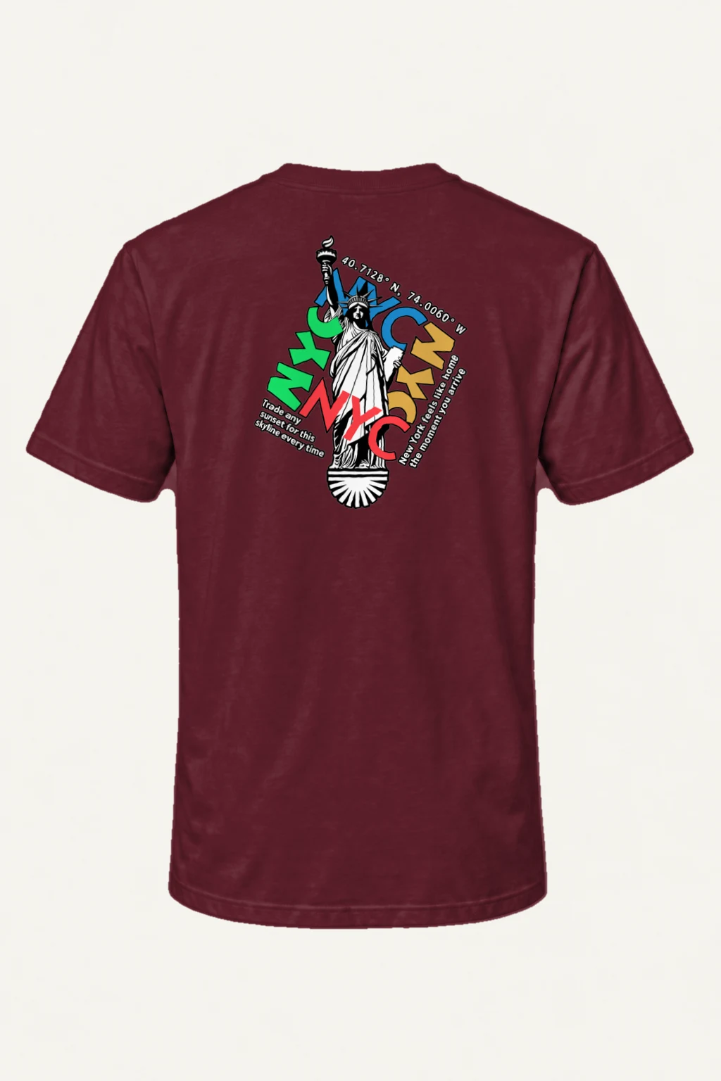 "Liberty Skyline" Heavyweight Unisex Crewneck T-shirt | Gildan 5000