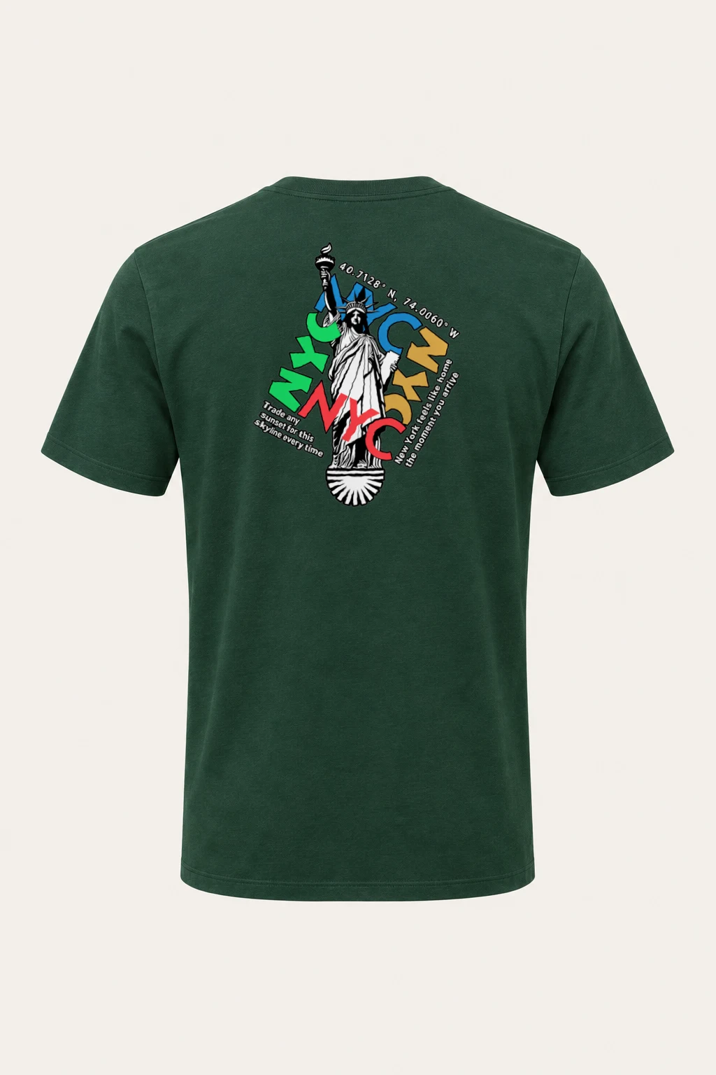 "Liberty Skyline" Heavyweight Unisex Crewneck T-shirt | Gildan 5000