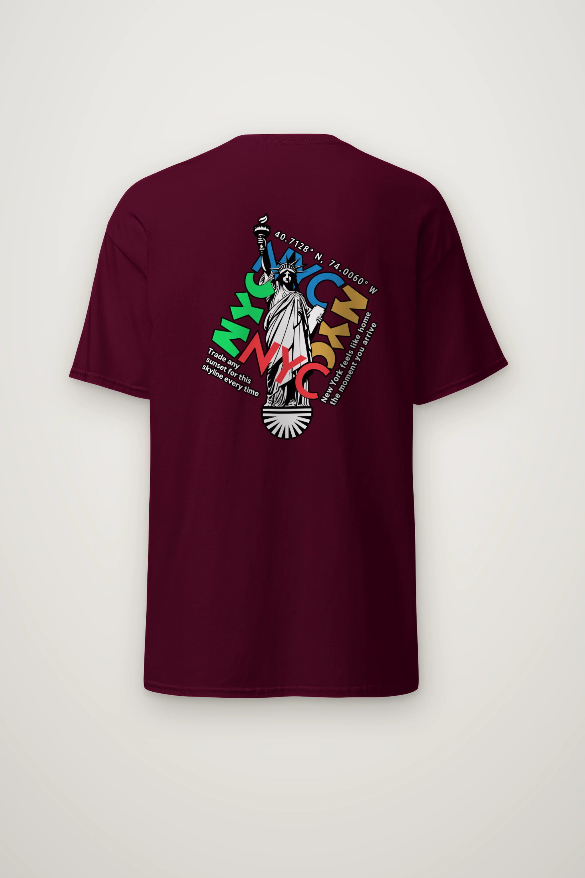 "Liberty Skyline" Heavyweight Unisex Crewneck T-shirt