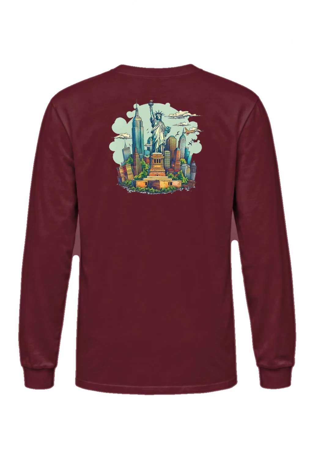 "Liberty Skyline" Unisex Longsleeve T-shirt | Gildan 2400
