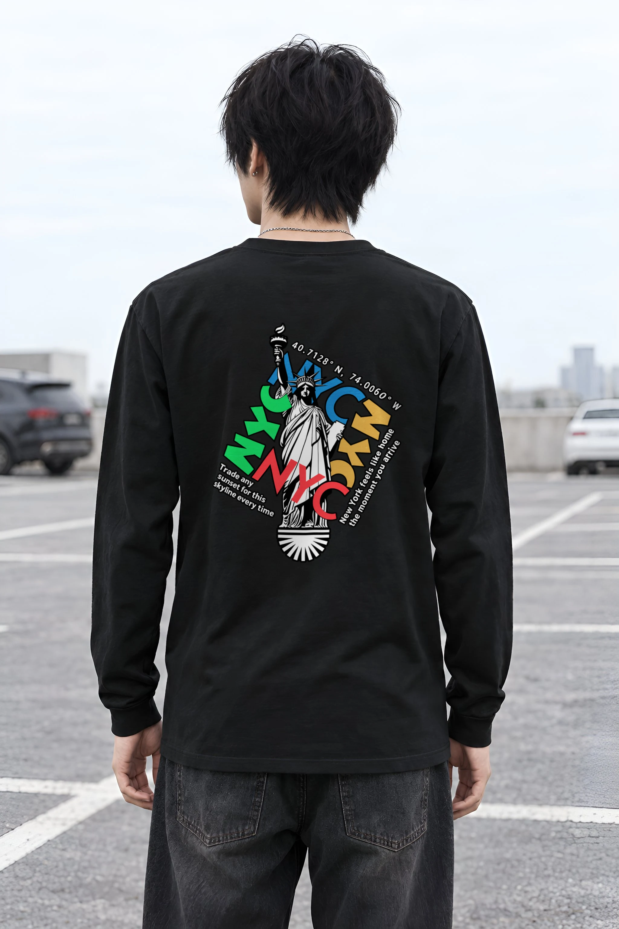 "Liberty Skyline" Unisex Longsleeve T-shirt