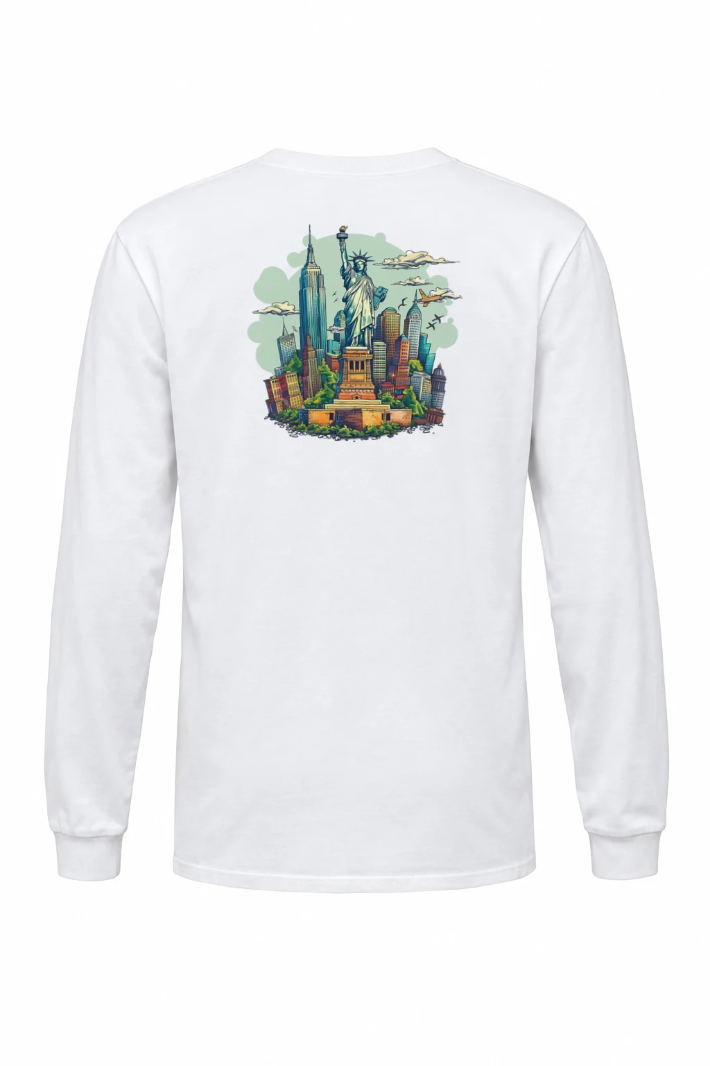 "Liberty Skyline" Unisex Longsleeve T-shirt | Gildan 2400
