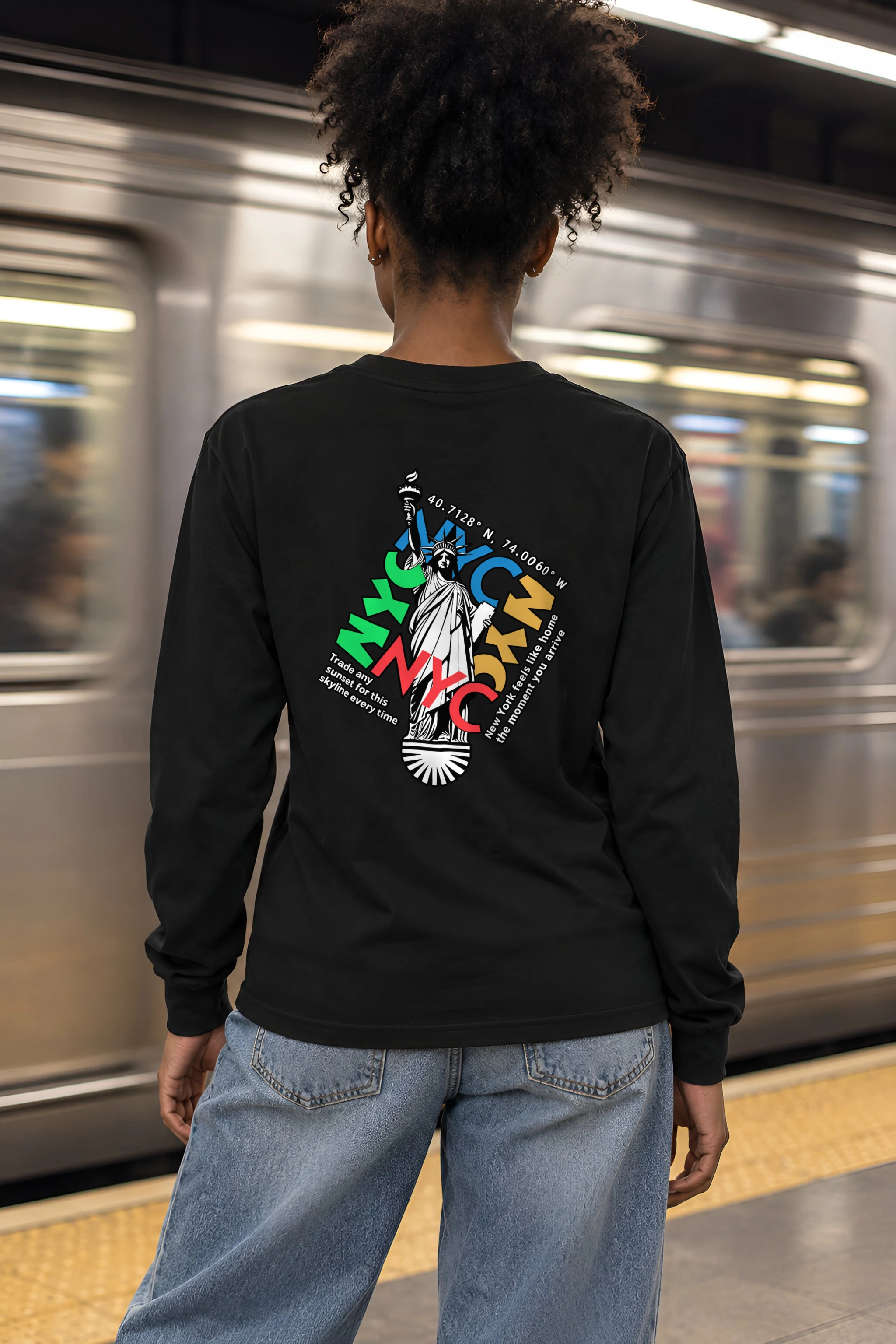 "Liberty Skyline" Unisex Longsleeve T-shirt