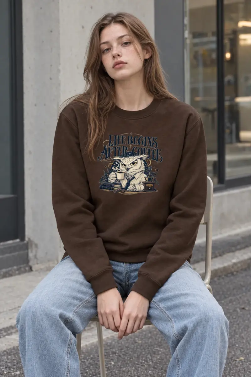 "Life Begins After Coffee" Heavy Blend Unisex Crewneck Sweatshirt | Gildan 18000