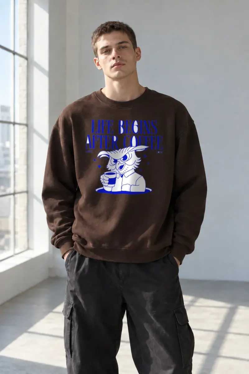 "Life Begins After Coffee" Heavy Blend Unisex Crewneck Sweatshirt | Gildan 18000