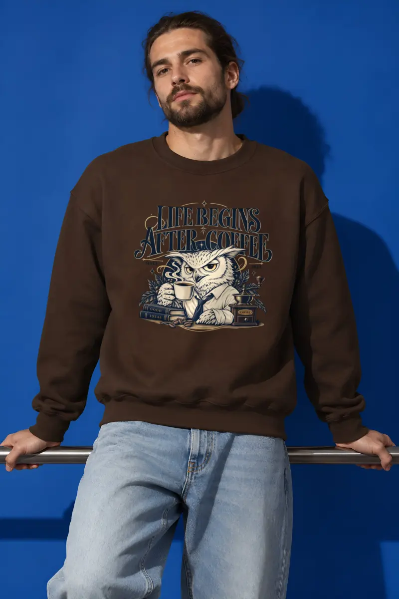 "Life Begins After Coffee" Heavy Blend Unisex Crewneck Sweatshirt