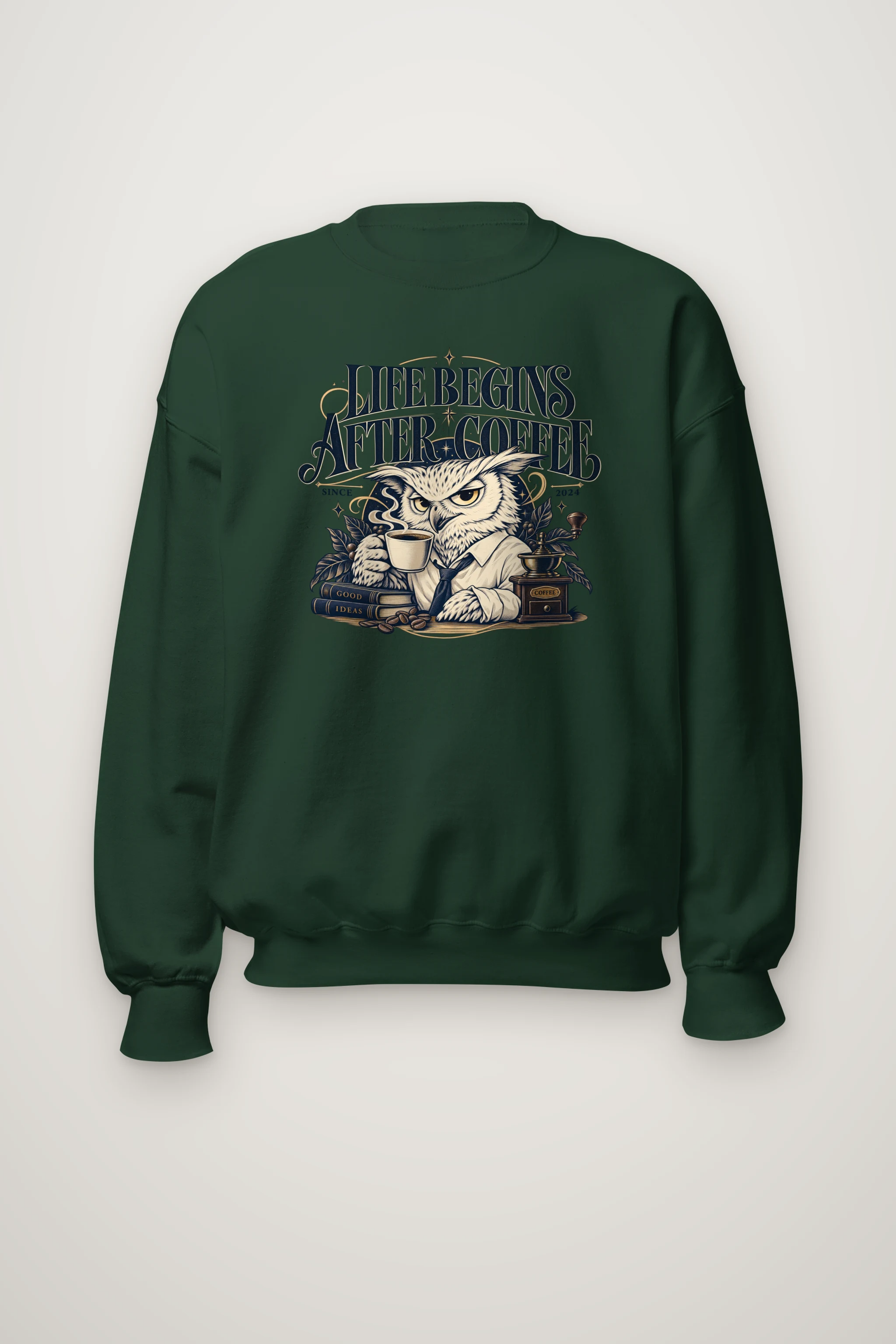 "Life Begins After Coffee" Heavy Blend Unisex Crewneck Sweatshirt